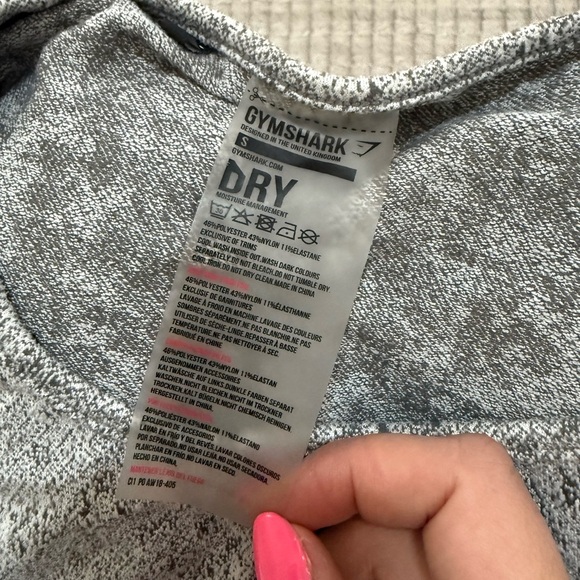 Gymshark Fleur Texture Long Sleeve Cropped Top In Top - Picture 5 of 5